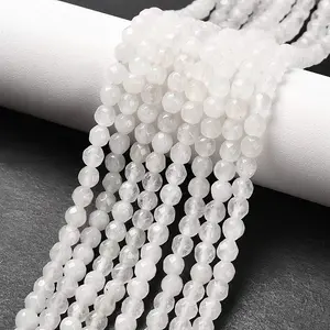 Natural White Jade Bead Strands