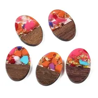 Transparent Resin and Walnut Wood Pendants