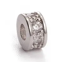 Brass Micro Pave Cubic Zirconia Spacer Beads