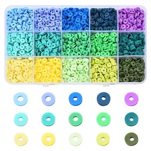 2250Pcs 15 Colors Handmade Polymer Clay Beads
