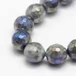 Electroplate Natural Labradorite Beads Strands
