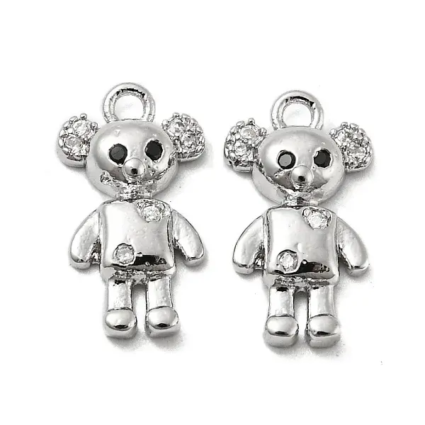 Brass Micro Pave Cubic Zirconia Pendants