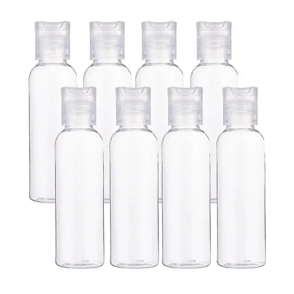 60ml Transparent PET Refillable Plastic Disc Top Cap Bottles