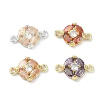 Brass Pave Cubic Zirconia Connector Charms