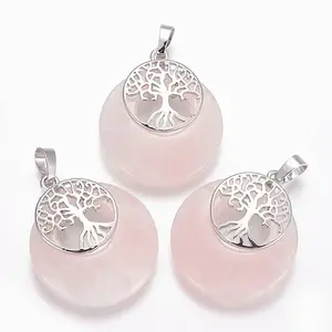 Natural Rose Quartz Pendants