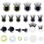 16 Sets 4 Style Plastic Doll Eye & Eyelashes