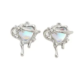 Rack Plating Alloy Glass Pendants