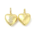Brass Micro Pave Clear Cubic Zirconia Locket Pendants