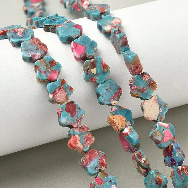 Dyed Synthetic Imperial Jasper Beads Strands