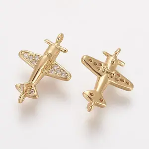 Brass Cubic Zirconia Links