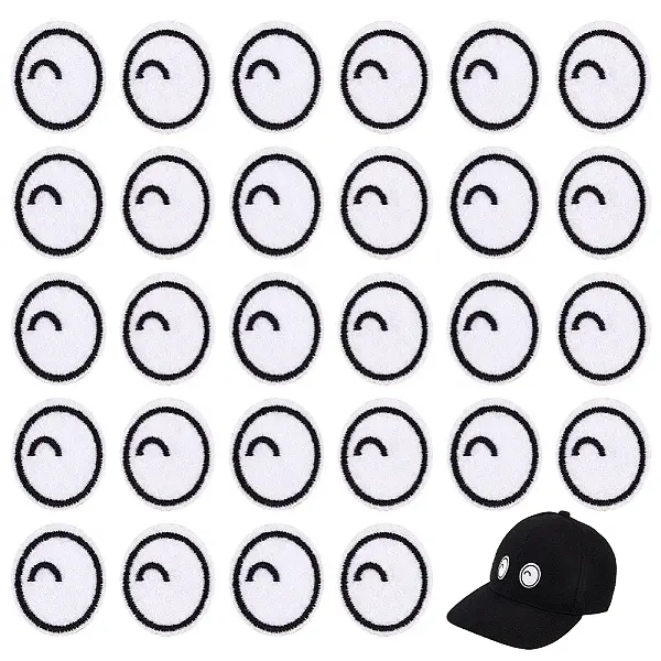 20 Pairs Cartoon Eyes Polyester Embroidery Cloth Iron on Patches