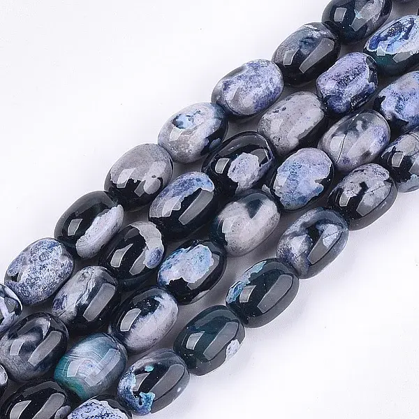 Natural Fire Crackle Agate Beads Strands