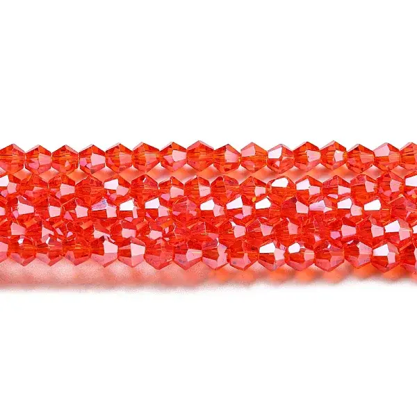 Transparent Electroplate Glass Beads Strands