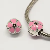 Alloy Enamel Flower Large Hole Style European Beads