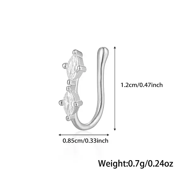 S925 Silver Heart Crown Cross Moon Nose Clip Fashion Jewelry