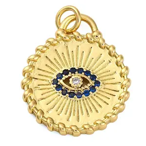 Brass Micro Pave Cubic Zirconia Pendants