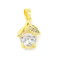 Brass Micro Pave Clear Cubic Zirconia Pendants