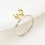 Antler Shape 925 Sterling Silver Micro Pave Cubic Zirconia Cuff Rings for Women