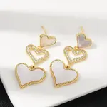 Brass Micro Pave Clear Cubic Zirconia Stud Earrings