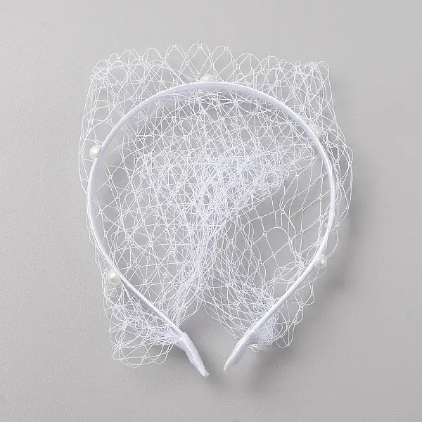Bridal Pearl Mesh Veil Cloth Hair Bands