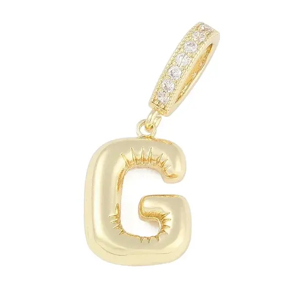 Brass Micro Pave Clear Cubic Zirconia Pendants