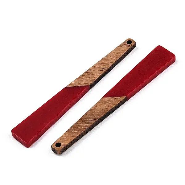 Opaque Resin & Walnut Wood Big Pendants