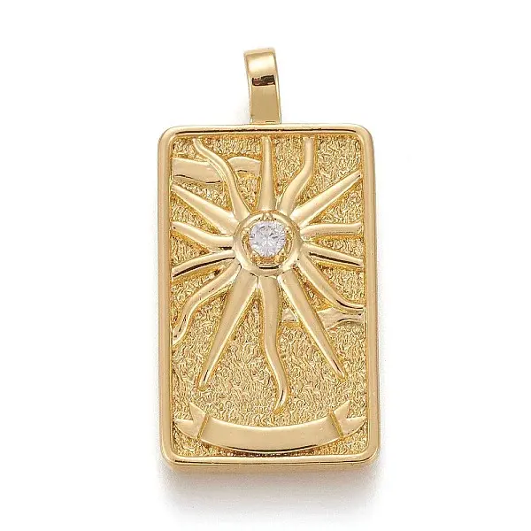 Brass Micro Pave Clear Cubic Zirconia Pendants