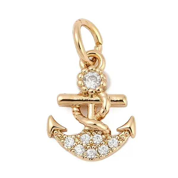 Brass Micro Pave Cubic Zirconia Charms