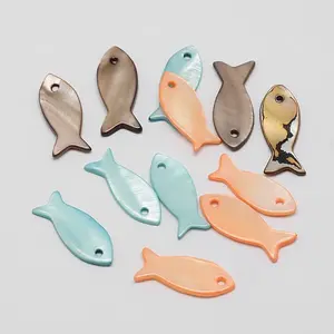 Dyed Shell Fish Pendants