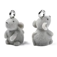 Flocky Resin Pendants