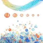 6 Styles Gradient Color Transparent Painted Glass Beads Strands