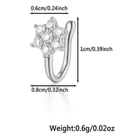 S925 Silver Heart Butterfly Nose Clip Fashionable Nose Ring Accessory