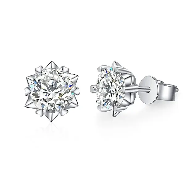 Anti-Tarnish 925 Sterling Silver with Moissanite Rhinestone Earrings