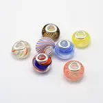 Mixed Styles Handmade Lampwork Large Hole Rondelle European Beads