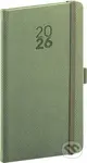 NOTIQUE Vreckový diár Diamante 2026 (olivový) (horizontálny, s pútkom na pero, elastické zatváranie)