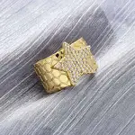 Brass Micro Pave Clear Cubic Zirconia Cuff Rings for Women