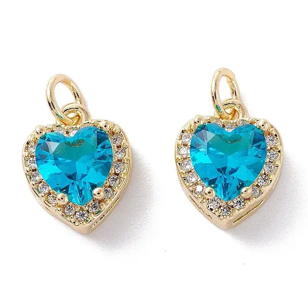 Brass Micro Pave Cubic Zirconia Charms