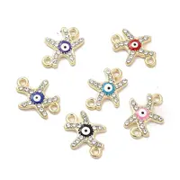 Evil Eye Alloy Enamel Connector Charms