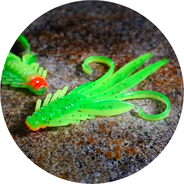 Redbass gumová nástraha nymfa fluo/green rh uv - x 100 mm