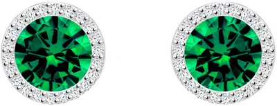 Preciosa Stříbrné náušnice Lynx Emerald 5269 66