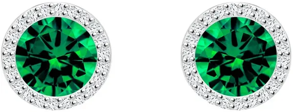 Preciosa Stříbrné náušnice Lynx Emerald 5269 66