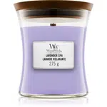 Woodwick Lavender Spa vonná svíčka s dřevěným knotem 275 g