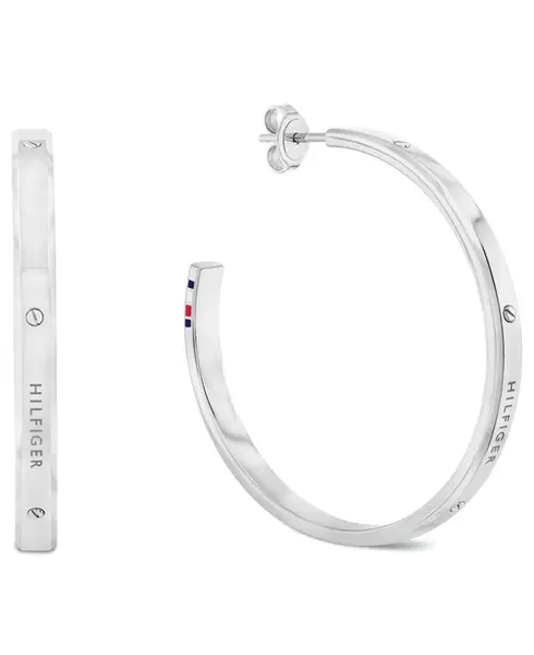 Tommy Hilfiger Ocelové kruhové náušnice Linear 2780956