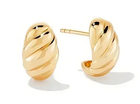 Troli Nadčasové pozlacené dámské náušnice z oceli