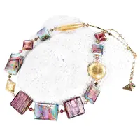 Lampglas Nádherný náhrdelník Hi Elegance s 24karátovým zlatem v perlách Lampglas NRO9