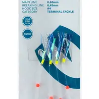 Kinetic návazec sabiki trembler holo fishskin blue flash 130 cm #4