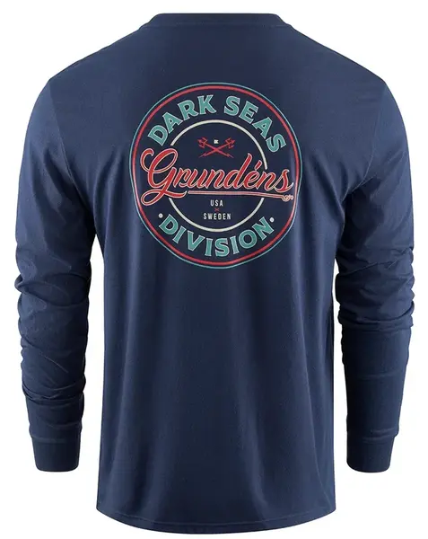Grundéns tričko dark seas x grundens instinctive ls t-shirt dark navy - xxl