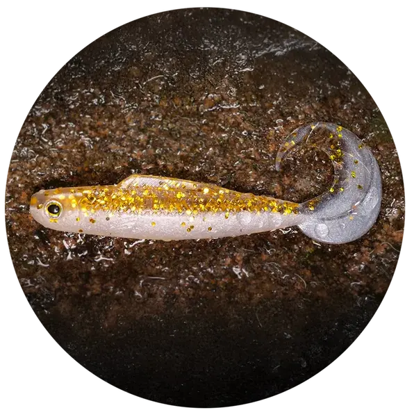 Redbass gumová nástraha twister kixter gold/silver gt - 12,5 cm 14 g