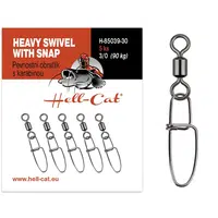 Hell-cat obratlík pevnostní s karabinou heavy swivel with snap 5 ks - velikost 2/0 nosnost 70 kg