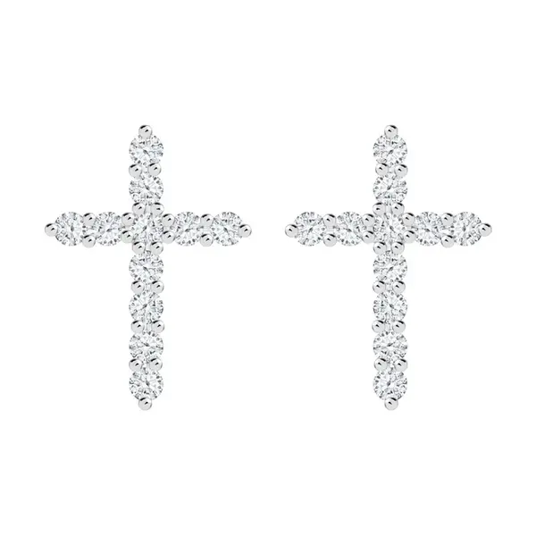 Preciosa Designové stříbrné náušnice Tender Cross s kubickou zirkonií Preciosa 5333 00